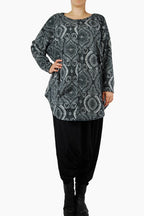 Boris - Trui lang fleece mêlee print - nr. 6125