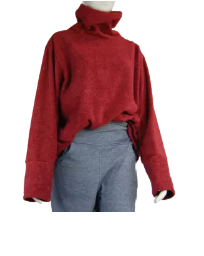 Boris - Trui col fleece mêlee - nr. 6129 Rood