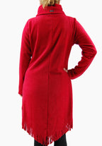Boris - fleecetrui / jurk franjes - 6130 Rood