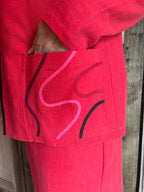Geesje Sturre - Linnen Jasje  616956 - Rood 665 tussenjas