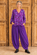 Normal Crazy - blouse palm 5 button - Paars