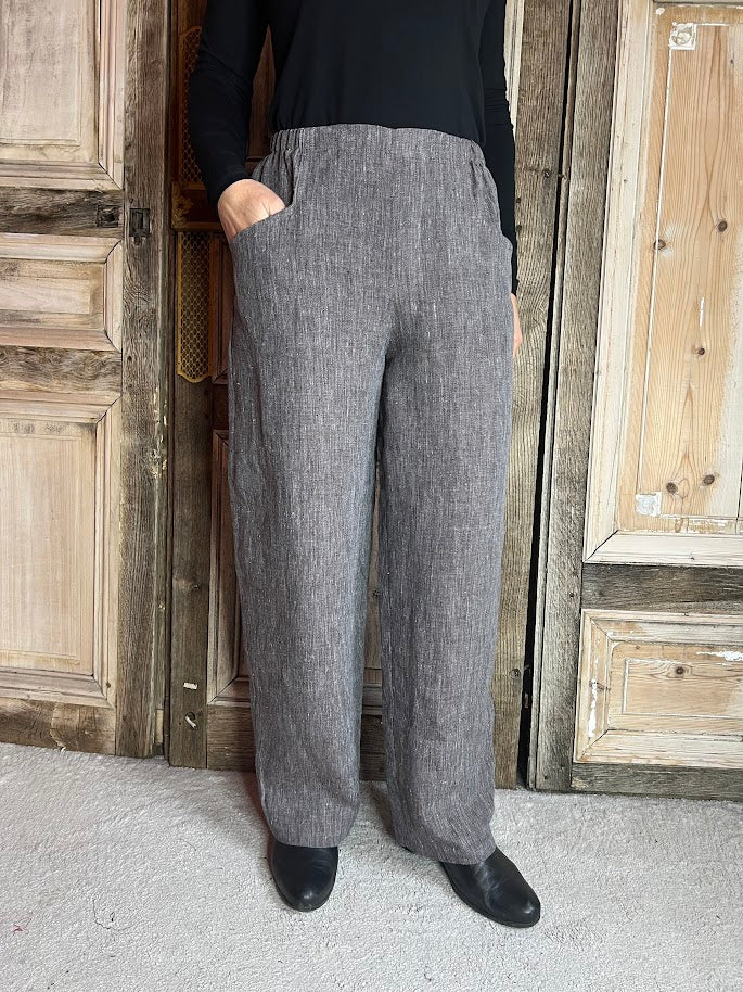Geesje Sturre - Linnen broek - Gemêleerd Bruin 47
