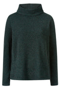 Himalaya Trui Zaifa in de kleur Dark Green, productfoto op witte achtergrond