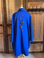 Geesje Sturre - Jurk luxe wolblend met Viltkunst - Koningsblauw