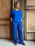 Geesje Sturre - Linnen broek 624458 - Kobalt 642