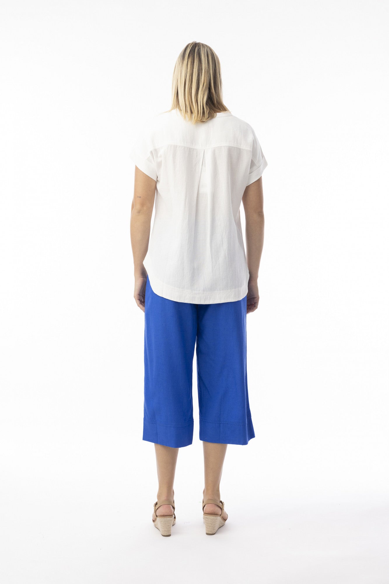 ORIENTIQUE - Linnen Essentials Broek 6697 - Electric Blue