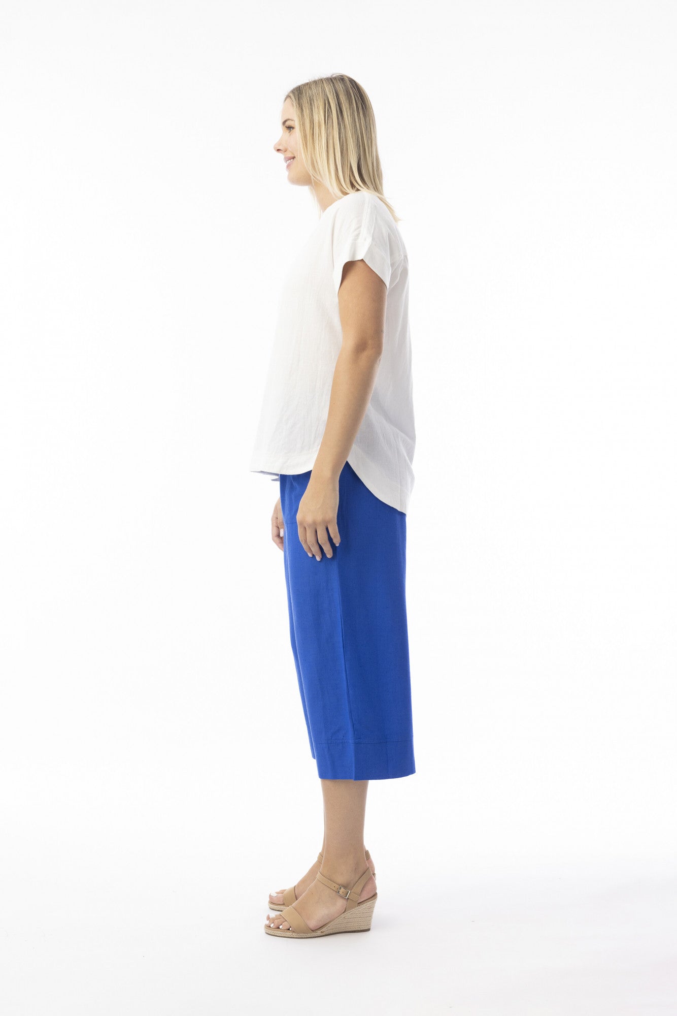 ORIENTIQUE - Linnen Essentials Broek 6697 - Electric Blue