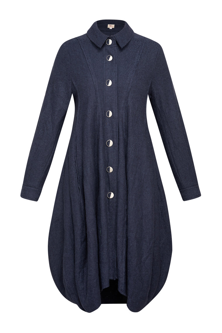 HeArt - Lang Rib jurk, vest of tussenjas Lior - Petrol