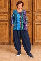 Normal Crazy -  Blouse New Moza lange mouw - BlauwPaars