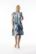 ORIENTIQUE - Jurk Shift Flair Crew - 20152TB - Tower Blue