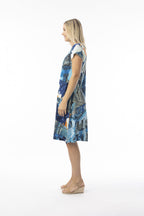 ORIENTIQUE - Jurk Shift Flair Crew - 20152TB - Tower Blue