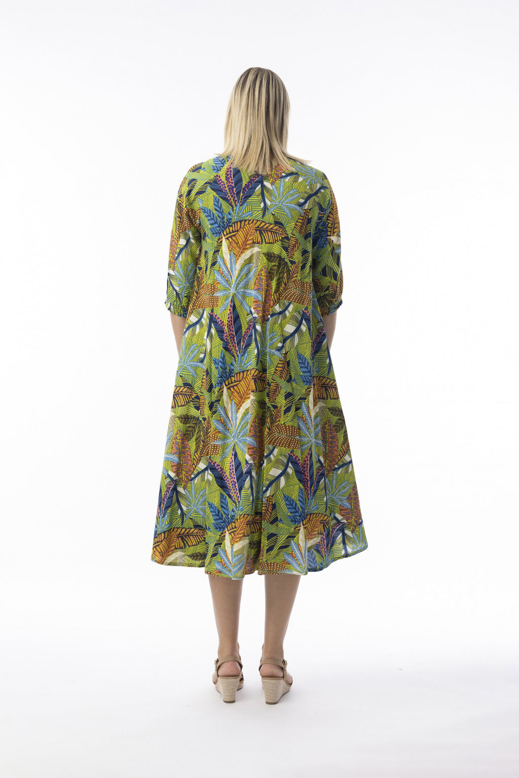ORIENTIQUE - Tayrona jurk met V-hals 61752 - Tower Blue