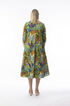ORIENTIQUE - Tayrona jurk met V-hals 61752 - Tower Blue