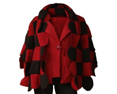 Boris - Cirkelponcho fleece - nr.  8160.1 Rood