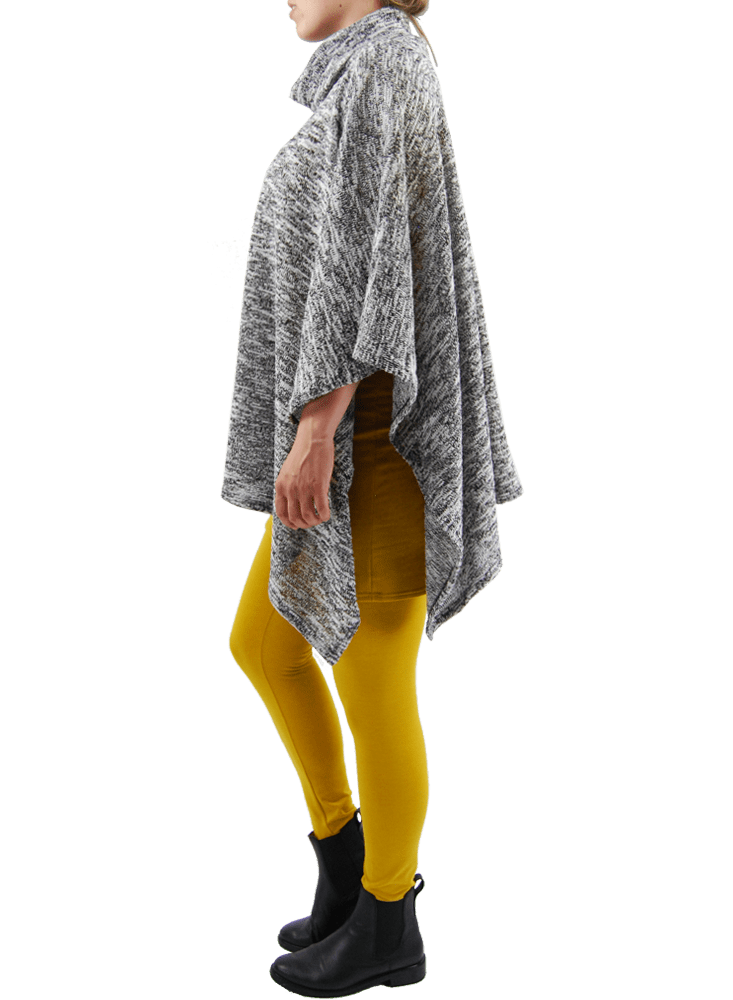 Boris - Poncho col zwart wit mêlee - nr. 8444