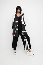 Ozai N Ku - Broek met abstracte print - Foam Black/White