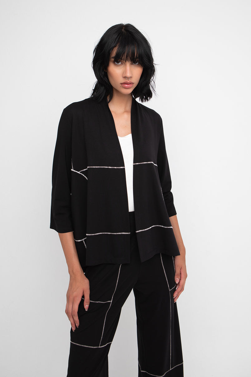 Ozai N Ku - vest met contrasterende stiksels - Black