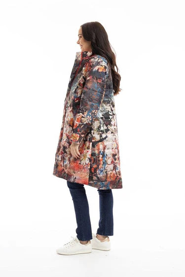 ORIENTIQUE - Puffer Coat Reversible - Japanese Garden