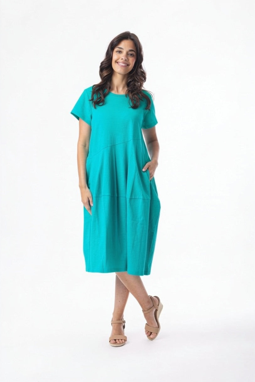 ORIENTIQUE - Jurk Bubble 91279 - Turq