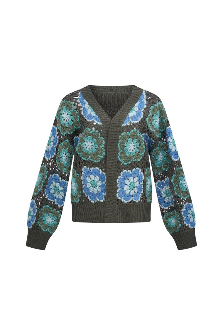HeArt - Flores gehaakt vest PLP - Green