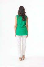 ORIENTIQUE - Essentials Cami Mouwloze top - Green