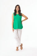 ORIENTIQUE - Essentials Cami Mouwloze top - Green