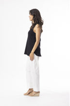 ORIENTIQUE - Essentials Cami Mouwloze top - Black