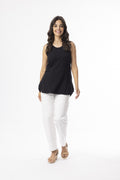 ORIENTIQUE - Essentials Cami Mouwloze top - Black