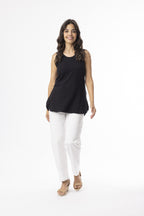 ORIENTIQUE - Essentials Cami Mouwloze top - Black