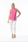 ORIENTIQUE - Essentials Cami Mouwloze top - Pink/Magenta