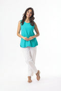 ORIENTIQUE - Essentials Cami Mouwloze top - Turq