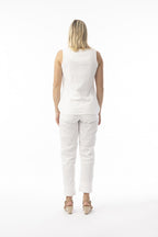 ORIENTIQUE - Essentials Cami Mouwloze top - White