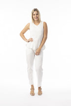 ORIENTIQUE - Essentials Cami Mouwloze top - White