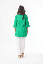 ORIENTIQUE - Essentials T-Shirt 3/4 mouw V-hals - Green