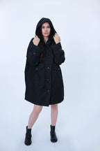 Bella Blue - Jas met capuchon - A35-V19 - Zwart Denim