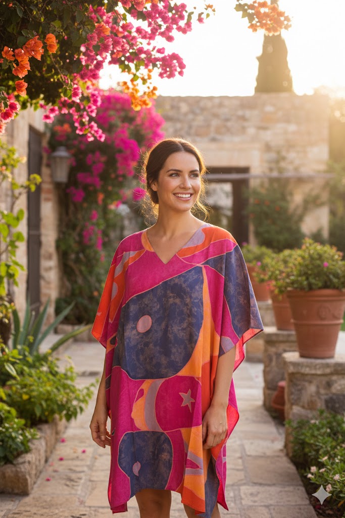 Angel Circle - Tuniek Poncho AA1743T - Magenta/Multicolor