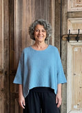 Amandine- korte wijde trui - Lichtblauw