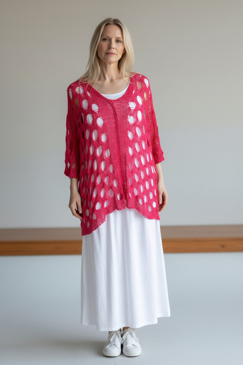 Amandine - Trui open - Roze magenta