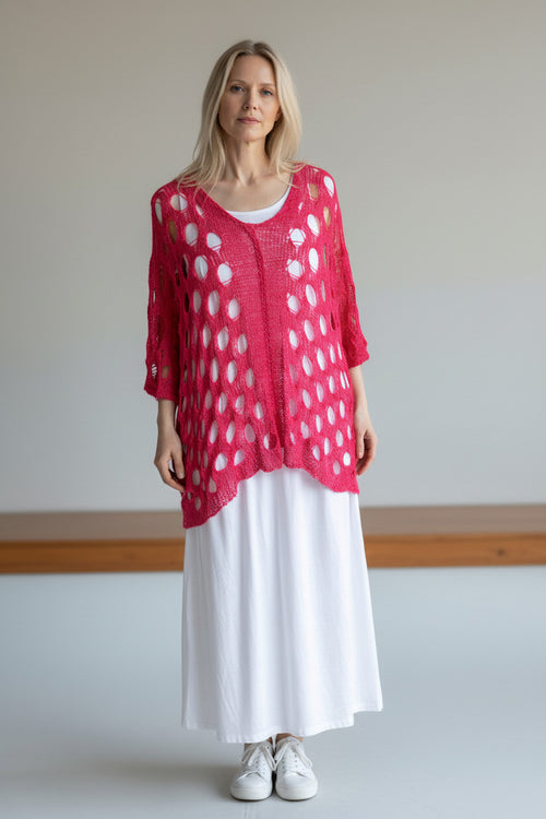 Amandine - Trui open - Roze magenta
