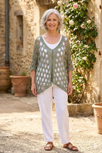 Amandine - Trui open - zacht mosgroen