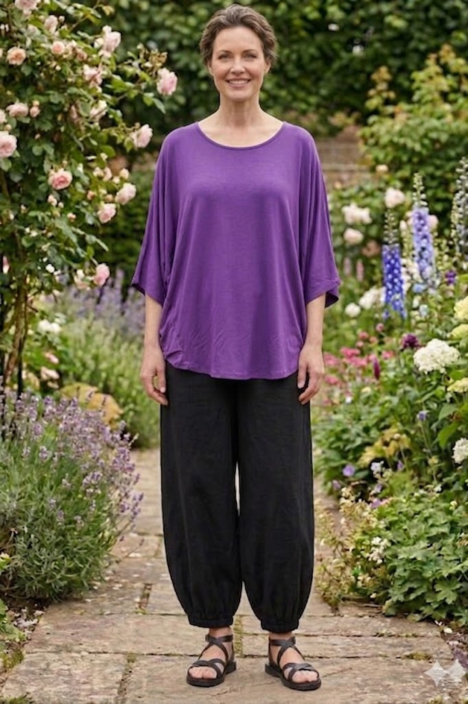 Angel Circle - Shirt vlindermouw - paars*