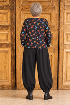 Normal Crazy - Blouse Botton  3 lange mouw - Zwart