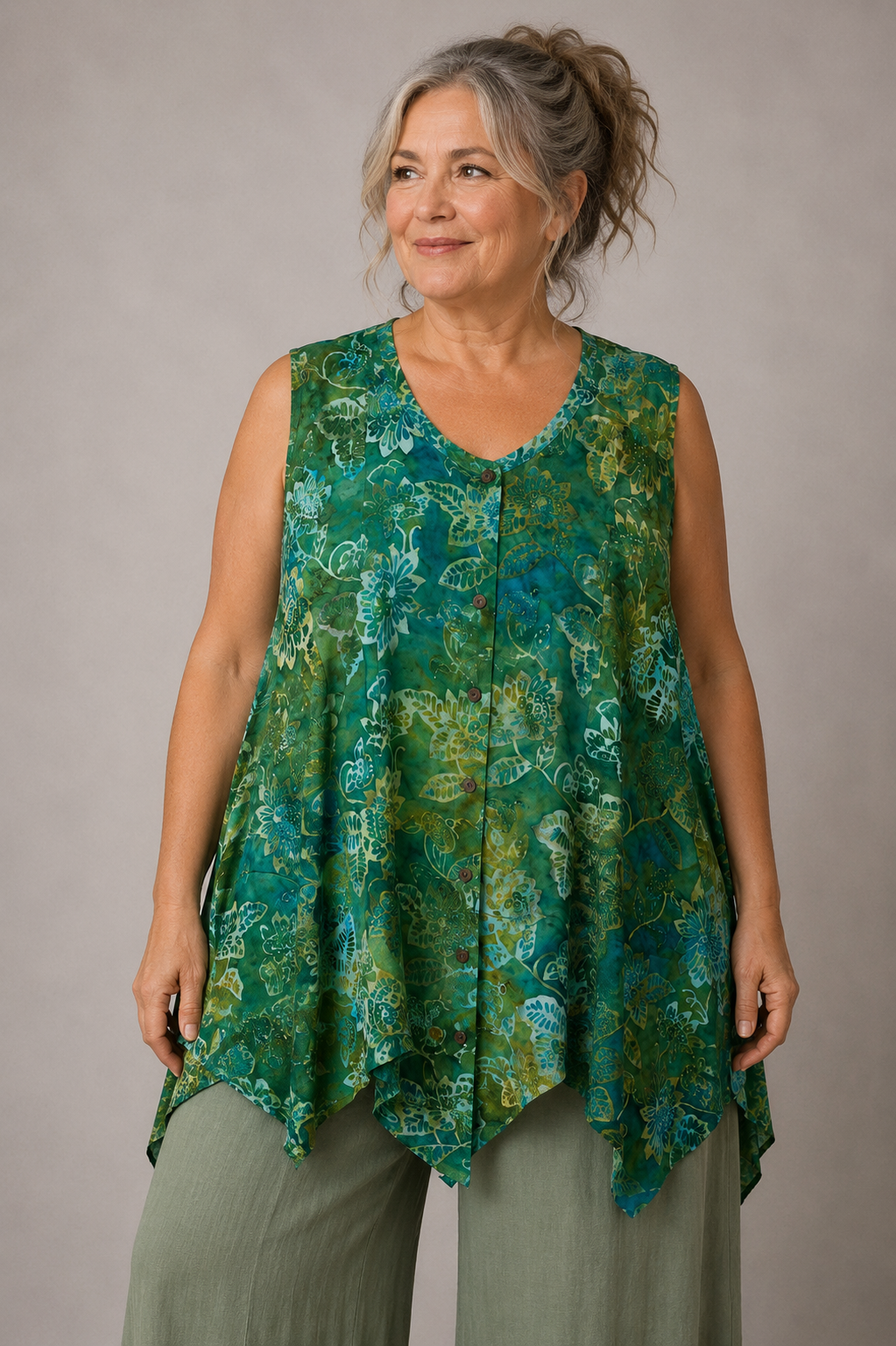 Normal Crazy - Mouwloze top Dini - Groen