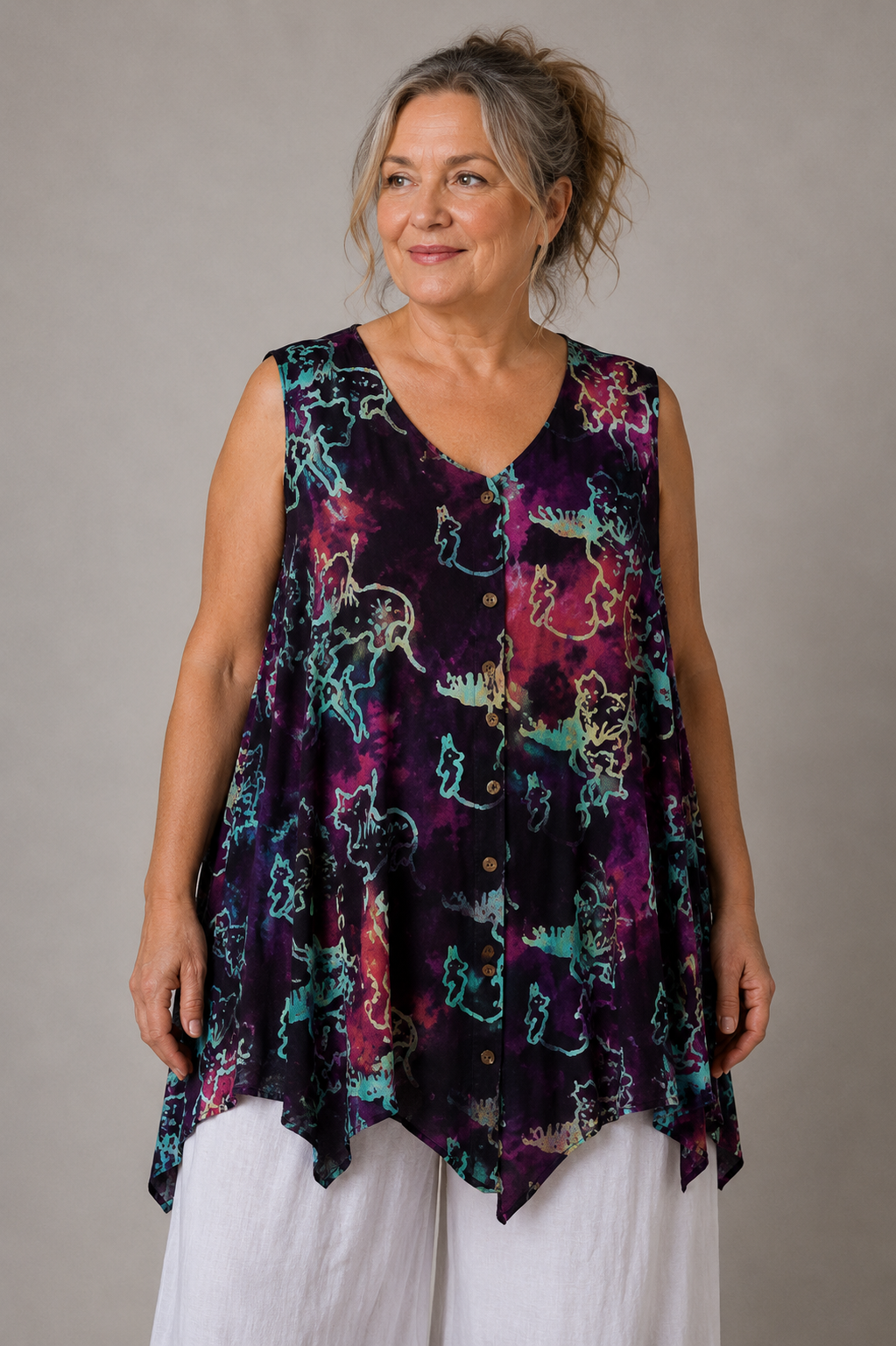 Normal Crazy - Mouwloze top Dini - Print