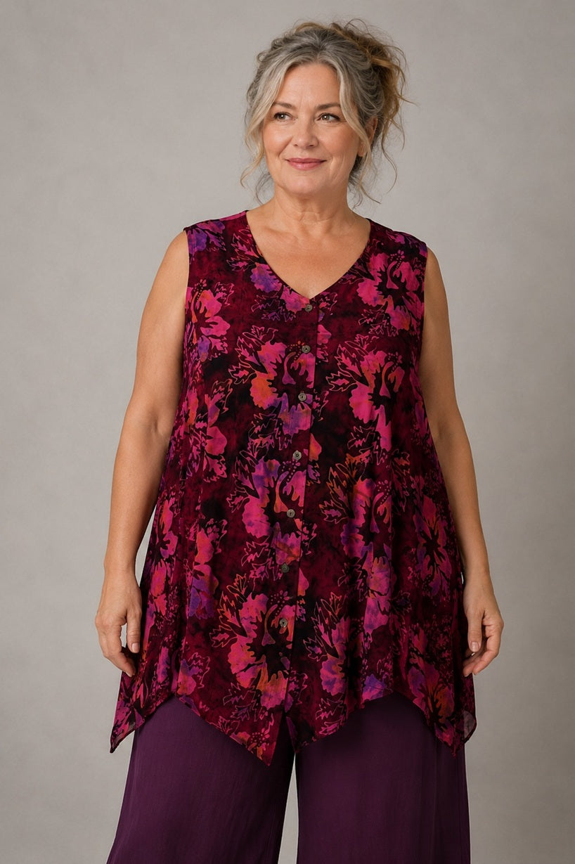 Normal Crazy - Mouwloze top Dini - Magenta