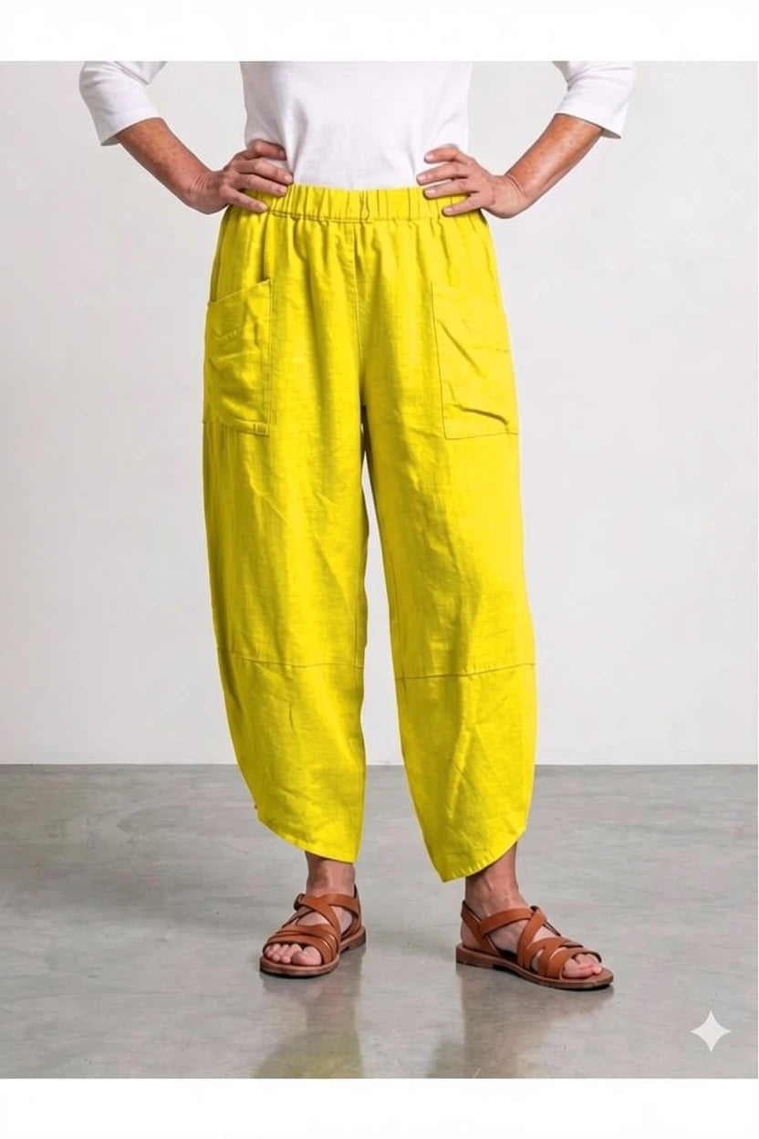BB Style - Linnen broek PuroLino lang - Citroen geel