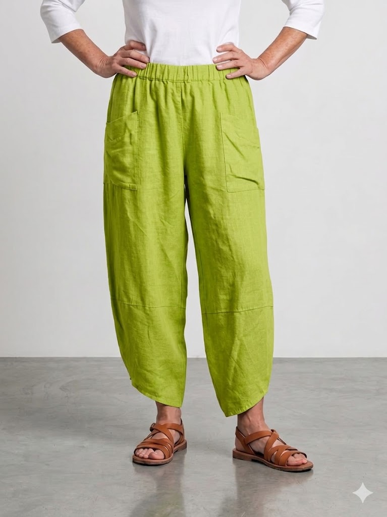 BB Style - Linnen broek PuroLino lang - Lime groen