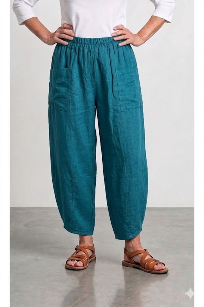 BB Style - Linnen broek PuroLino lang - Petrol