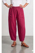 BB Style - Linnen broek PuroLino lang - Wijnrood
