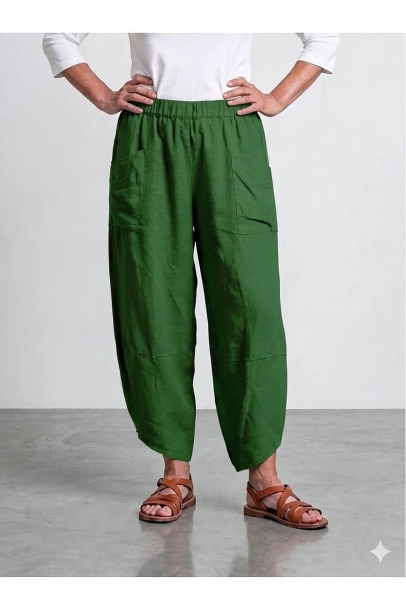 BB Style - Linnen broek PuroLino lang - Donkergroen